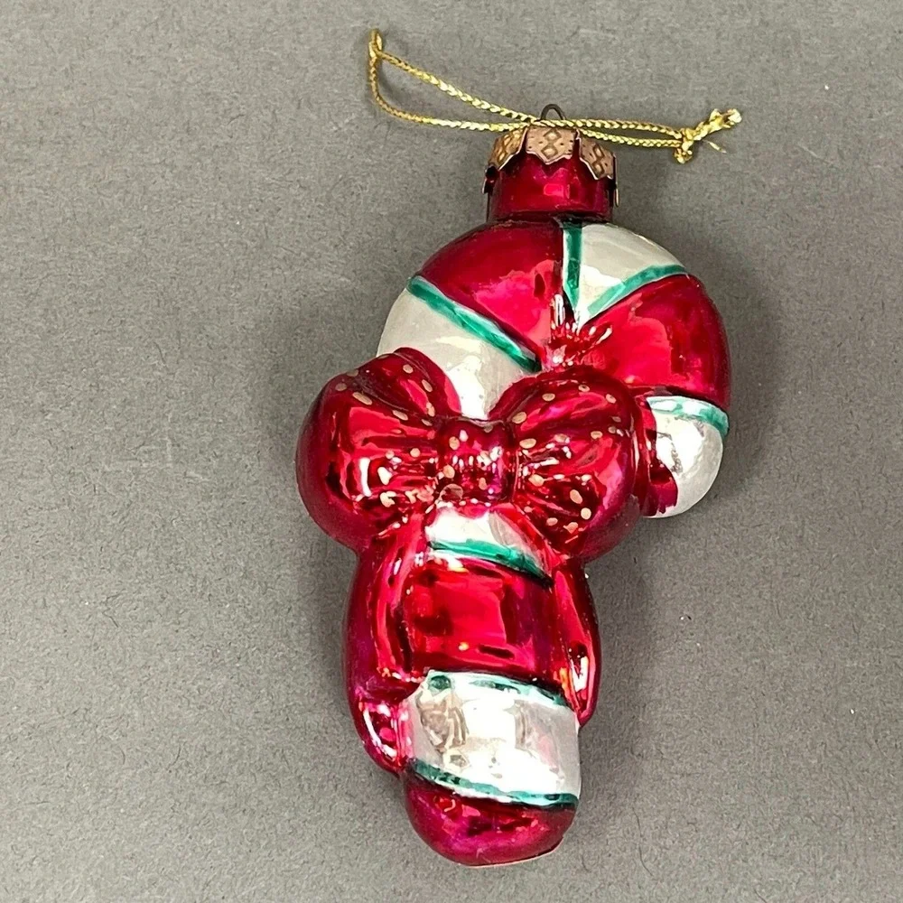 Mark Klaus‎ Candy Cane Ornament Blown Glass 2003 Christmas Holiday Decor